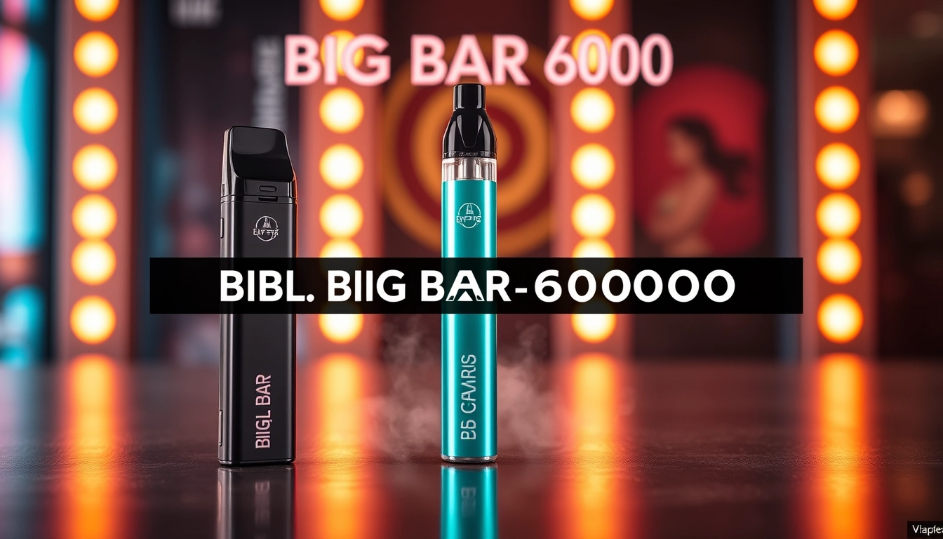 Big Bar 6000 disposable vape in various flavors, showcasing its sleek design and functionality