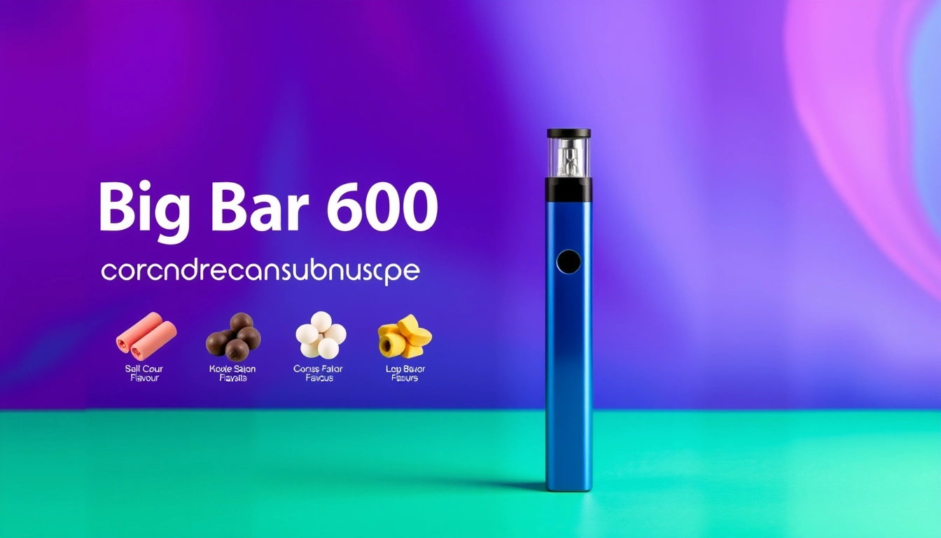 An image of the Big Bar 6000 disposable vape showcasing its sleek design and vibrant flavor options